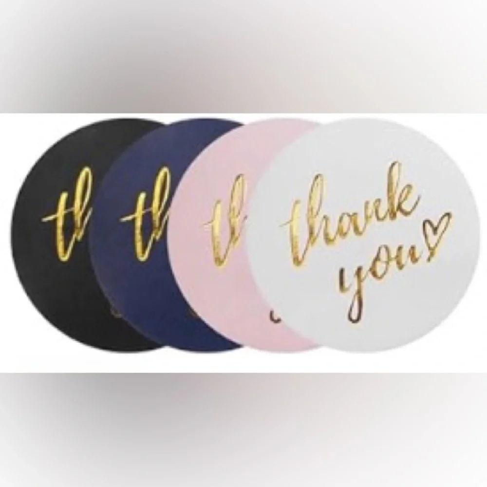100 Thank You Stickers 1” Multicolored